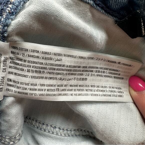 Abercrombie & Fitch Wide Leg Jeans Cropped Raw Hem Two Tone Women’s 27 Boho - Picture 8 of 16